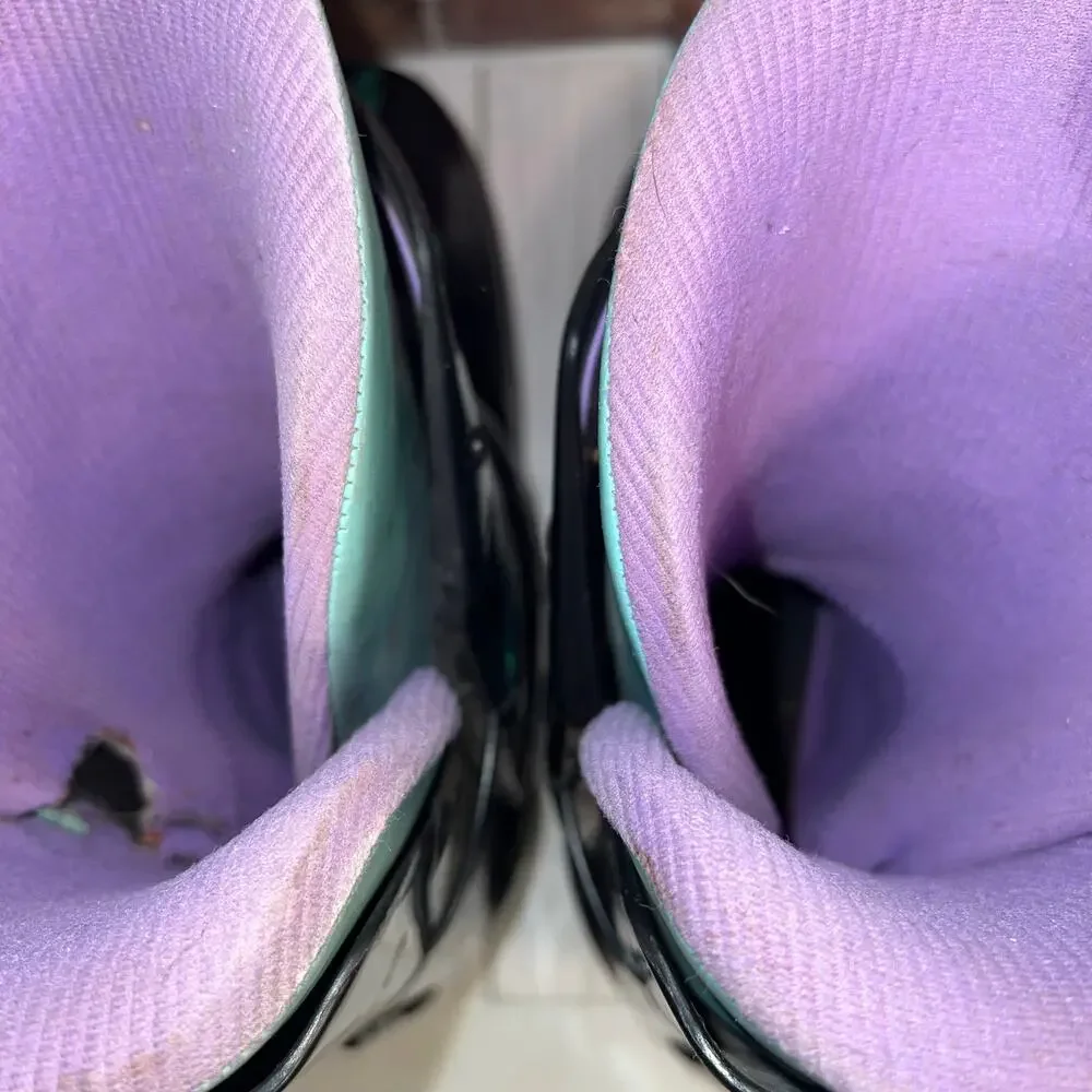 Vintage Salomon SX52 HTC Mens L Rear Entry Ski Boots WOW Teal Purple Colorway